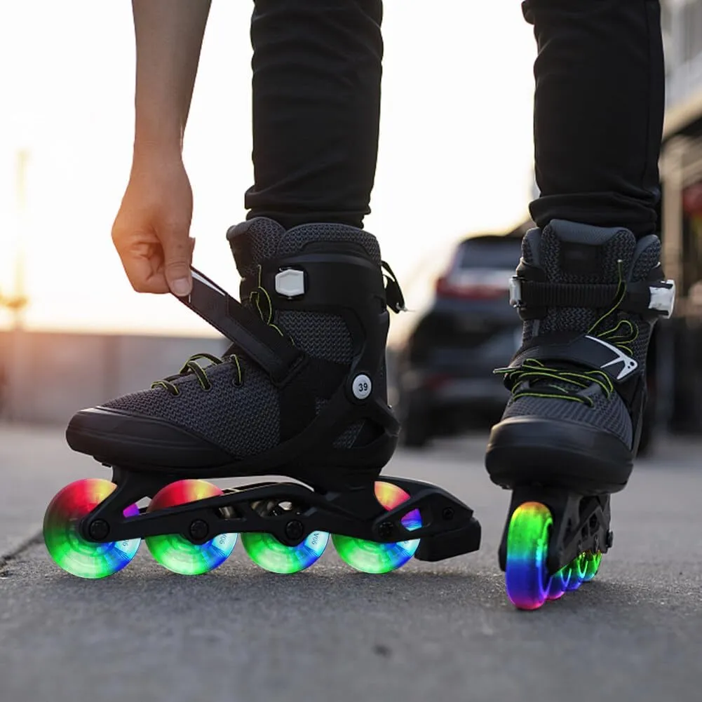 8 Packs Light Up Inline Skate Wheels, 68/70/72/76/80mm Luminous Flash Inline Skates Replacement Wheel, LED Flashing Roller Blade Wheels