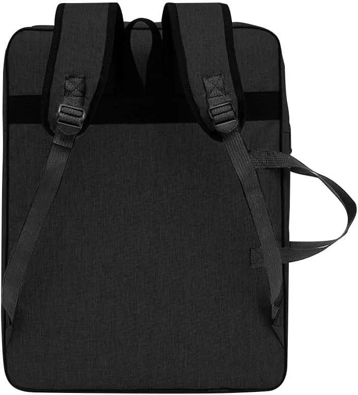 8K Artist Portfolio Carry Backpack Case Versatile Art Bags Waterproof Adjustable Drawing Board Backpack Art Storage Bags for Artworks Painting Drawing Sketching 19.7” x 14.6” x 2.4” (Dark black)