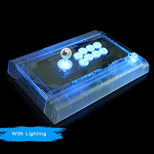 (8PCS 30MM clear button with blue LED) Original Qanba Illuminated Push Button 30mm Qanba Sanp In LED Buttons for Arcade Machine DIY Cabinet Machine JAMMA