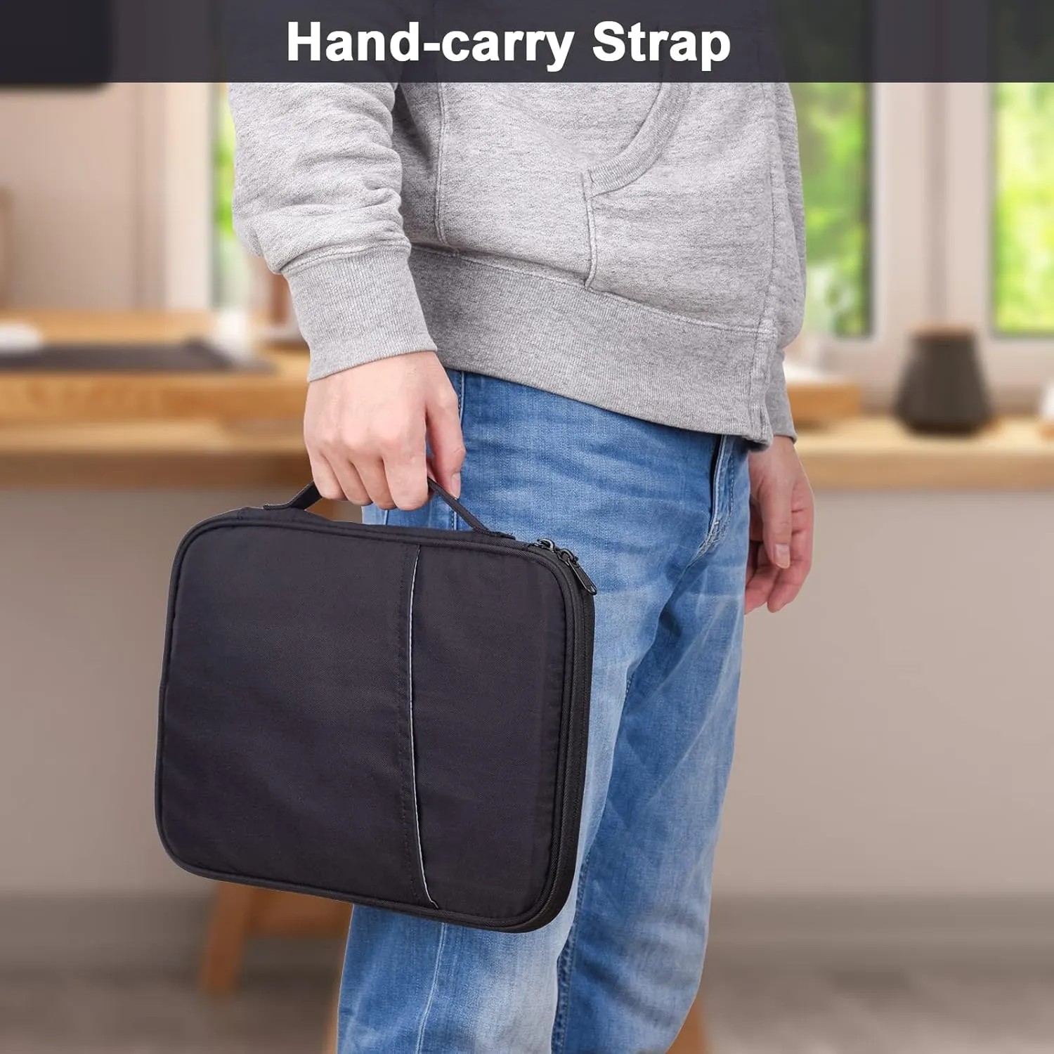 9-11 Inch iPad Carrying Case, Padded Travel Tablet Sleeve Bag for iPad Pro 11-in (M4), iPad 10.9 (10th Gen), iPad Air 11-in (M2), Galaxy Tab S9/S8 (Black-11)