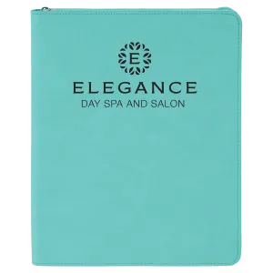 9 1/2" X 12" Zipper Laserable Leatherette Portfolio With Notepad
