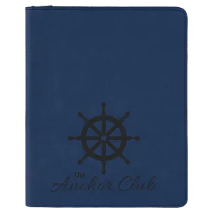 9 1/2" X 12" Zipper Laserable Leatherette Portfolio With Notepad