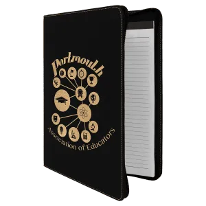9 1/2" X 12" Zipper Laserable Leatherette Portfolio With Notepad