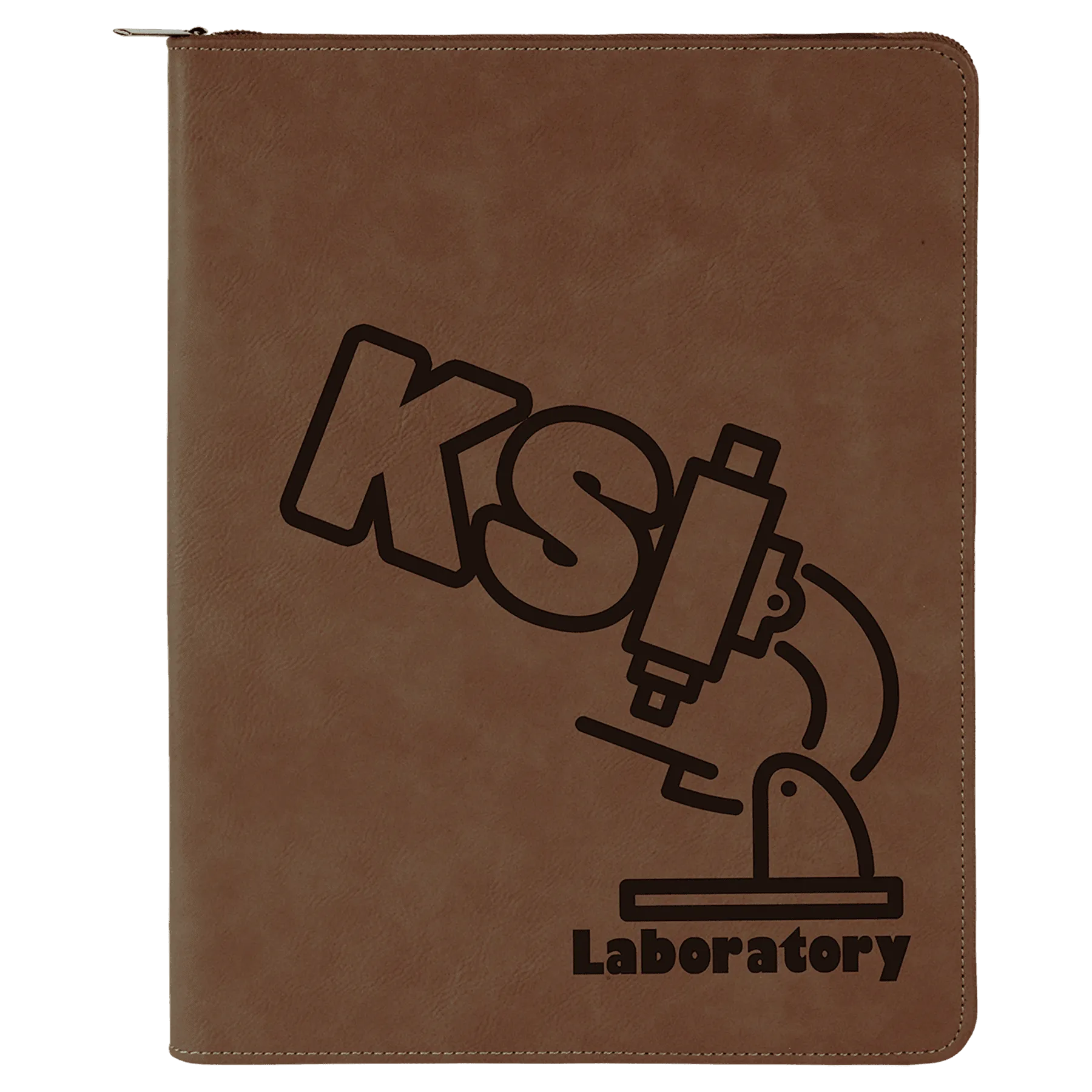 9 1/2" X 12" Zipper Laserable Leatherette Portfolio With Notepad