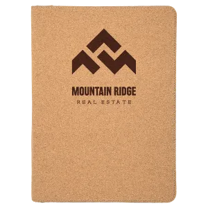 9 1/2" X 12" Zipper Laserable Leatherette Portfolio With Notepad