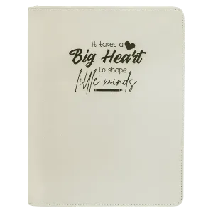 9 1/2" X 12" Zipper Laserable Leatherette Portfolio With Notepad