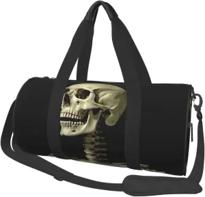 A Skeleton Duffle Bag for Women Men Personal Item Travel Bag Canvas Weekender Overnight Bag Lightweight Sports Tote Gym Bag Carry On Luggage Bag