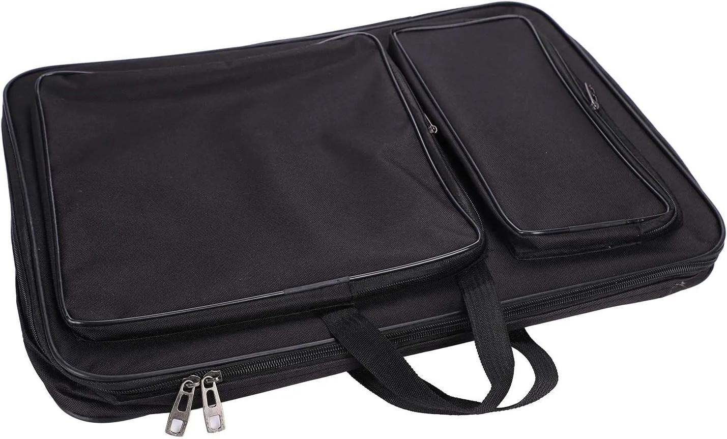 A3 Artist Portfolio Carrying Case Portable Draw Board Painting Pad Backpack Waterproof Heavy Duty Canvas Shoulder Bag Sketching Painting Art Supplies Carry Bag Black