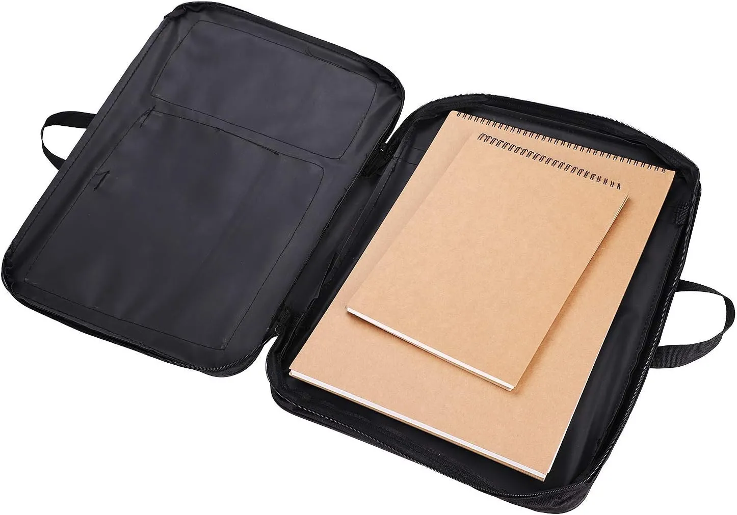 A3 Artist Portfolio Carrying Case Portable Draw Board Painting Pad Backpack Waterproof Heavy Duty Canvas Shoulder Bag Sketching Painting Art Supplies Carry Bag Black