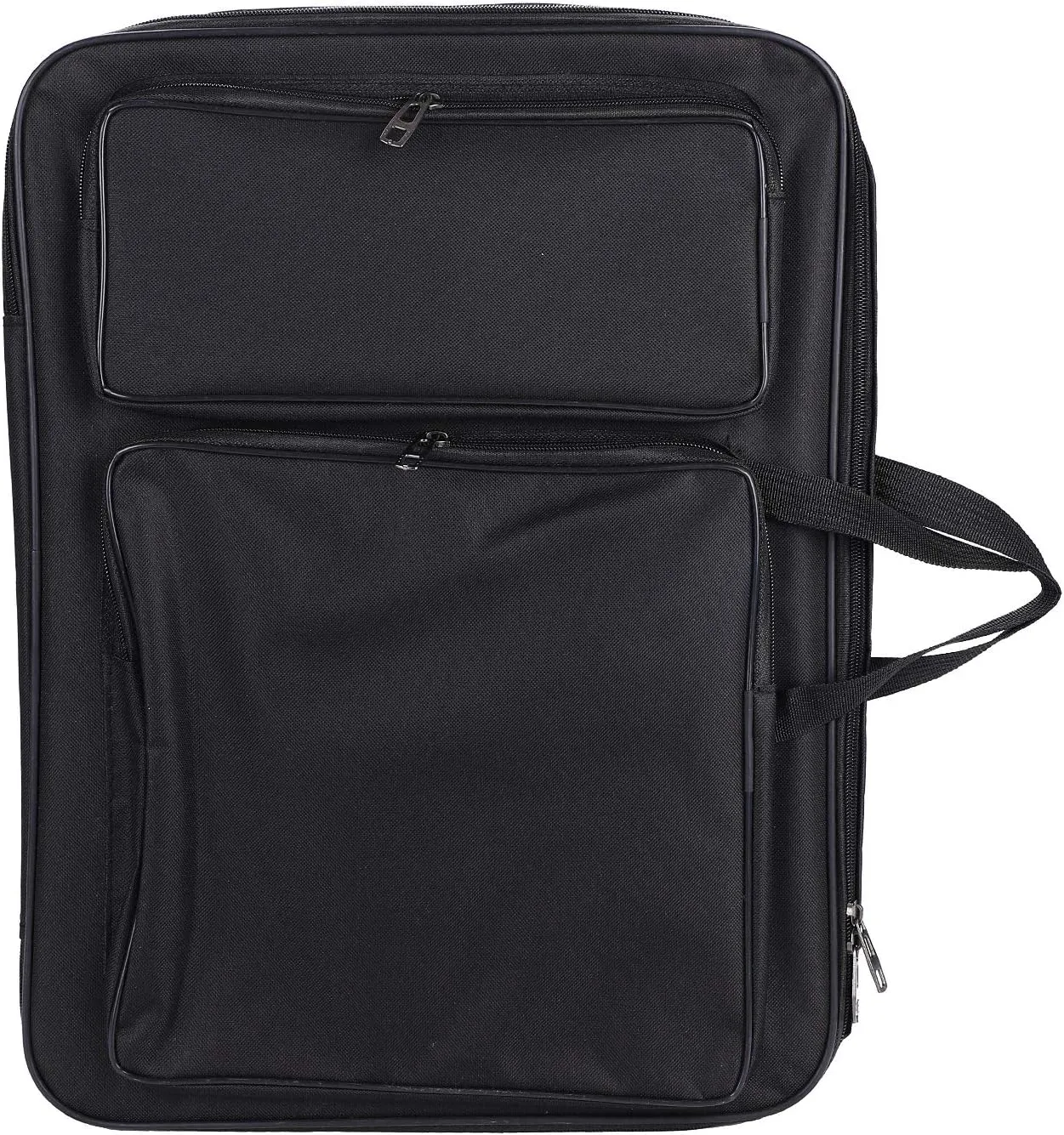 A3 Artist Portfolio Carrying Case Portable Draw Board Painting Pad Backpack Waterproof Heavy Duty Canvas Shoulder Bag Sketching Painting Art Supplies Carry Bag Black
