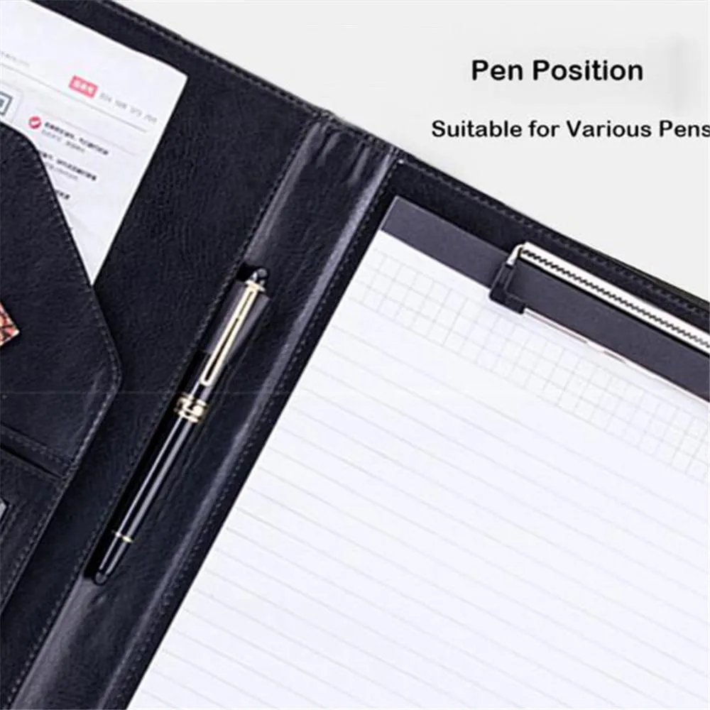 A4 Conference Folder Soft Leather Portfolio Organiser with Calculator