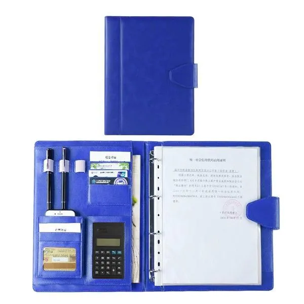 A4 Conference Folder Soft Leather Portfolio Organiser with Calculator