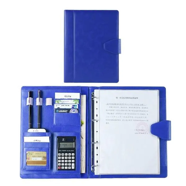 A4 Conference Folder Soft Leather Portfolio Organiser with Calculator