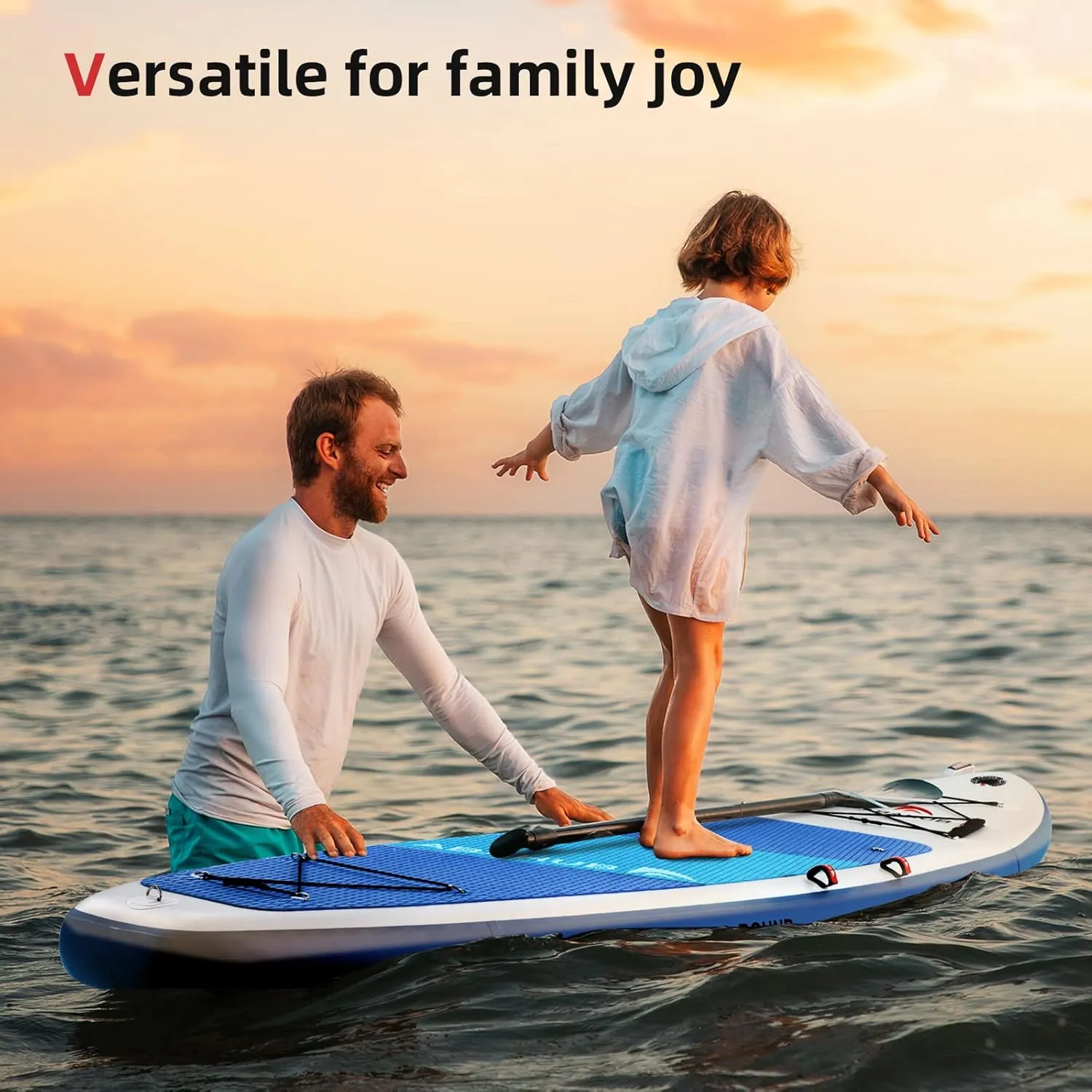 Abahub Inflatable SUP, Wide 10'6" x 31"/34" x 10'6" iSUP, Blue Standup Paddleboard with Adjustable SUP Kayak Paddle, for Yoga, Paddle Board, Kayaking, Surf, Canoe, Fishing