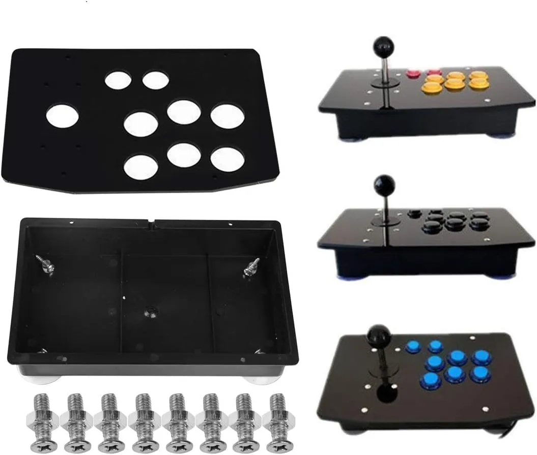 Acrylic Panel and Case Joystick DIY Set Kits Replacement for Arcade Game Machine Cabinet Controller DIY Kit