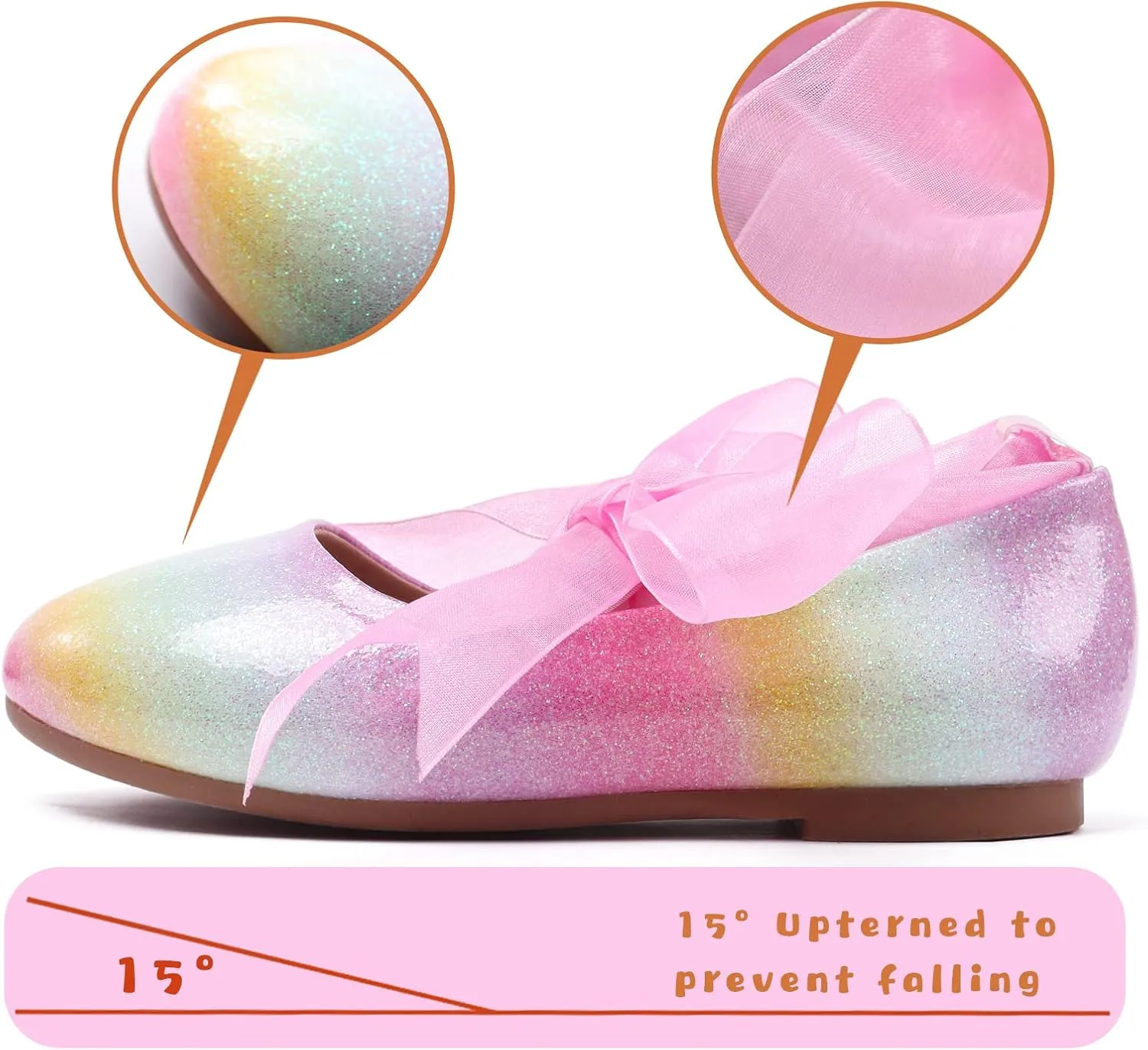 ADAMUMU Toddler Dress Shoes Flower Girl Shoes for Weeding Cute Toddler Mary Jane Shoes Lace Flore Ballet Flat for Walking, Jumping