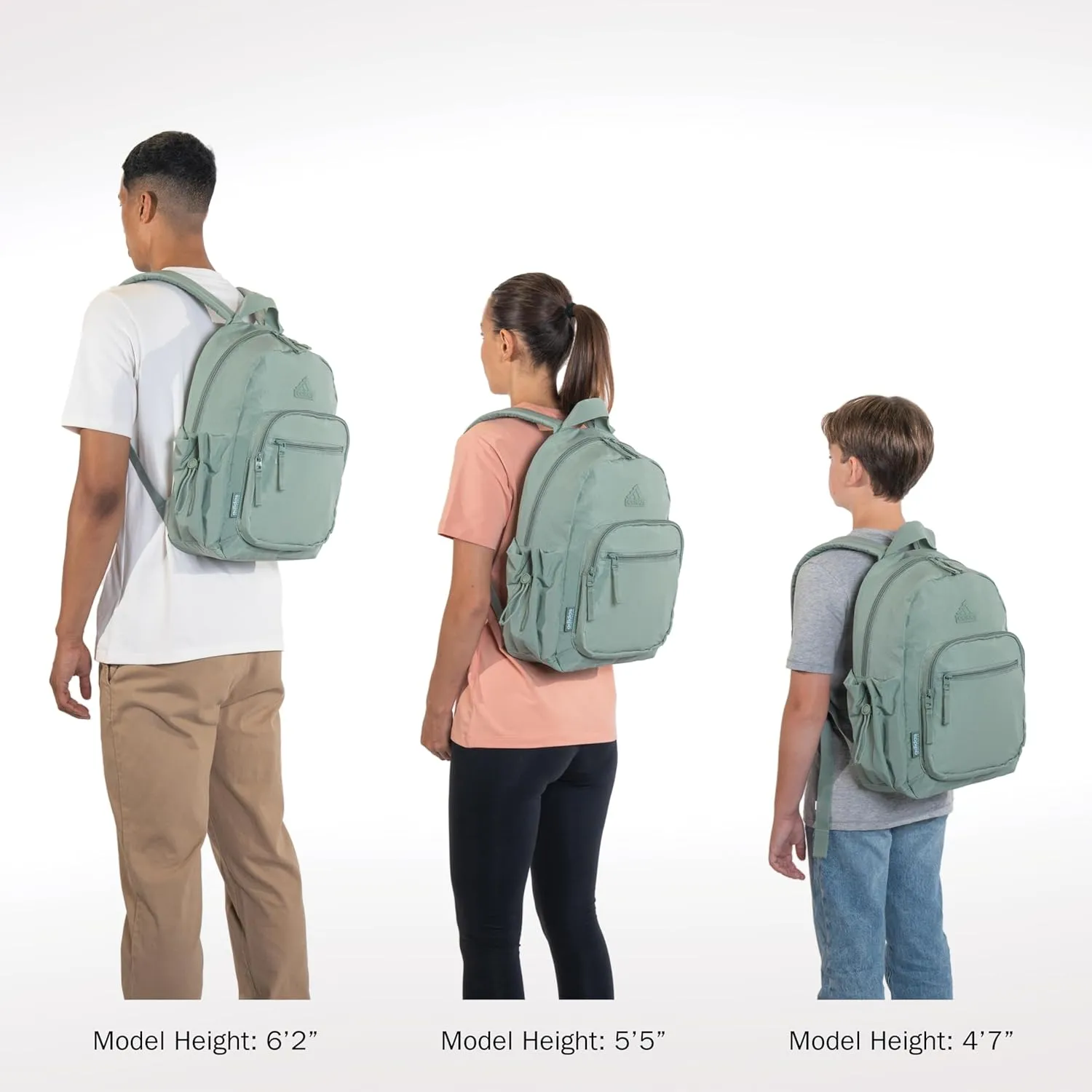 adidas Weekender Mini Backpack for Women and Men, Small Fashion Bag with Laptop Sleeve, Silver Green, One Size