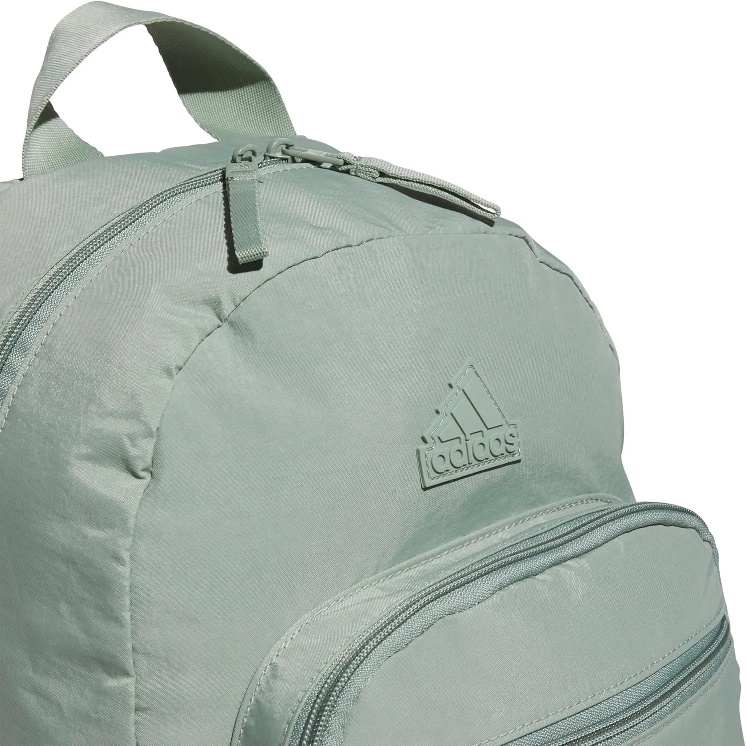adidas Weekender Mini Backpack for Women and Men, Small Fashion Bag with Laptop Sleeve, Silver Green, One Size