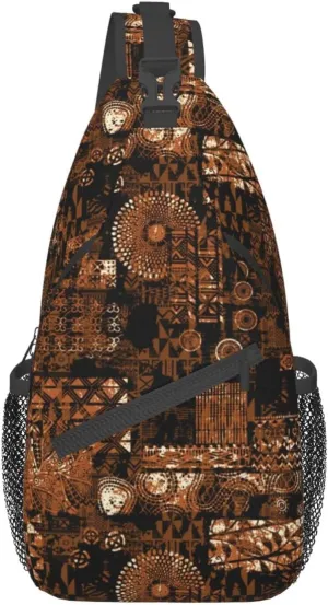 African Sling Bag Animal Skins Crossbody Chest Daypack Casual Backpack African Shoulder Bag African Gift