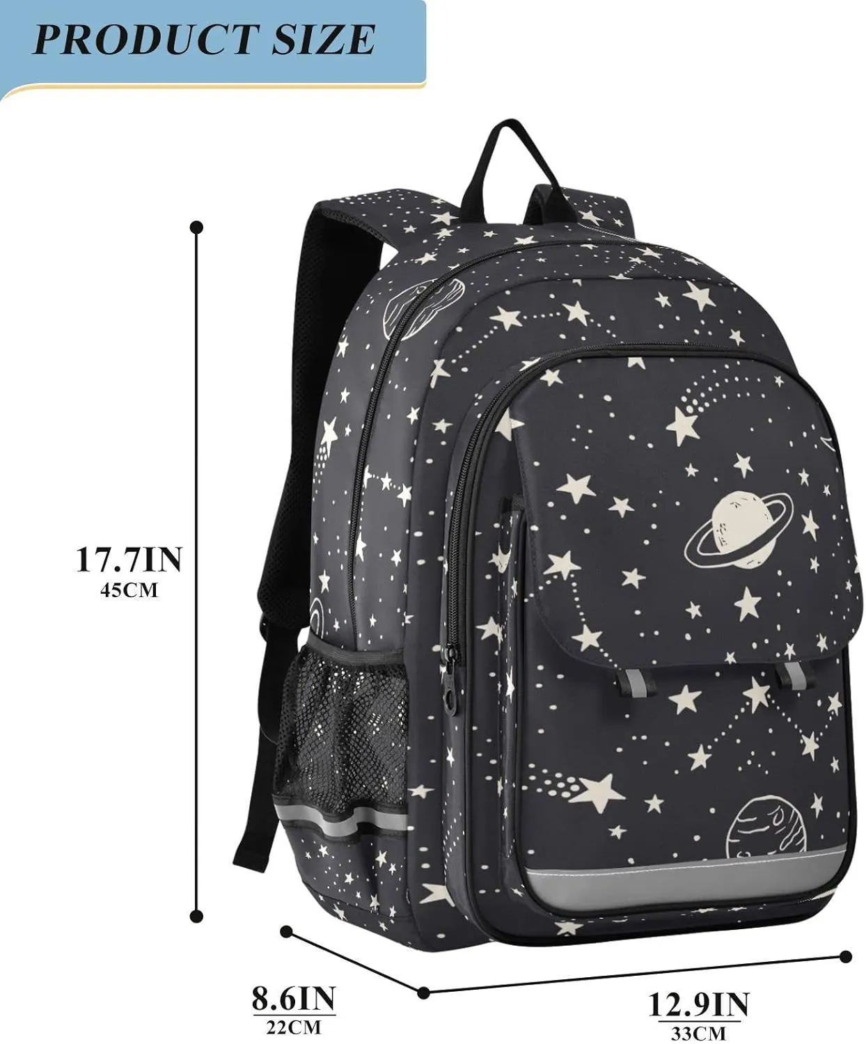 ALAZA Galaxy Planets Comets Constellations Stars Casual Backpack Bag Travel Knapsack Bags