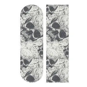 ALAZA Skull Skeleton Grunge Skateboard Grip Tape Sheets 44"X 10" Graphic Longboard Griptape Bubble Free Anti-Slip Scooter Deck Sand Paper for Rollerboard
