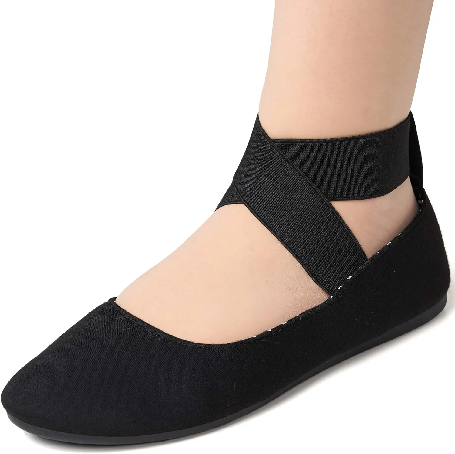 Alpine Swiss Peony Womens Ballet Flats Elastic Ankle Strap Shoes Slip On Loafers