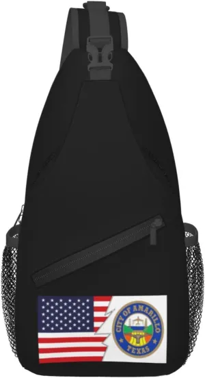 Amarillo Texas Seal And America Crossbody Bags For Women Men Chest Backpack Gym Shoulder Bag Travel Outdoor Sports Casual Crossbody Bags