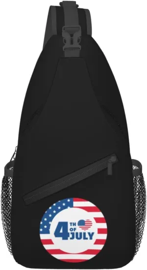 American Independence Day Crossbody Bags For Women Men Chest Backpack Gym Shoulder Bag Travel Outdoor Sports Casual Crossbody Bags