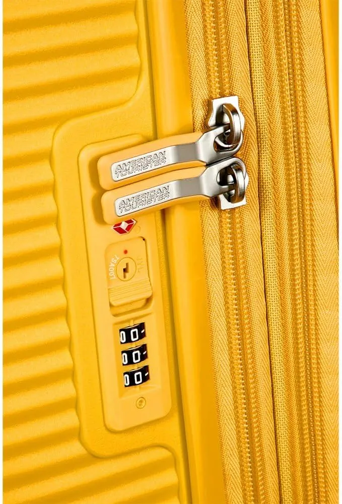 American Tourister Unisex-Adult's Soundbox, Yellow (Golden Yellow), Spinner M EXP (67 cm-71.5/81 L)