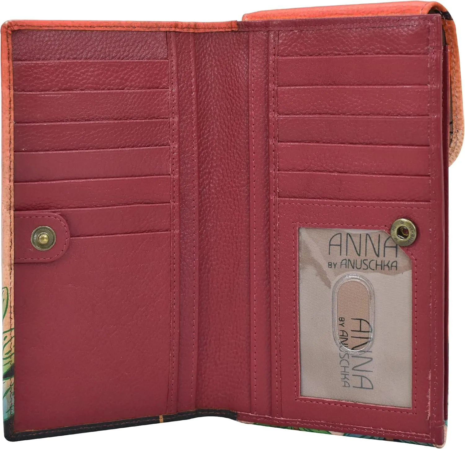 Anna by Anuchka Women's Hand-Painted Genuine Leather Phone Wallet Organizer Crossbody