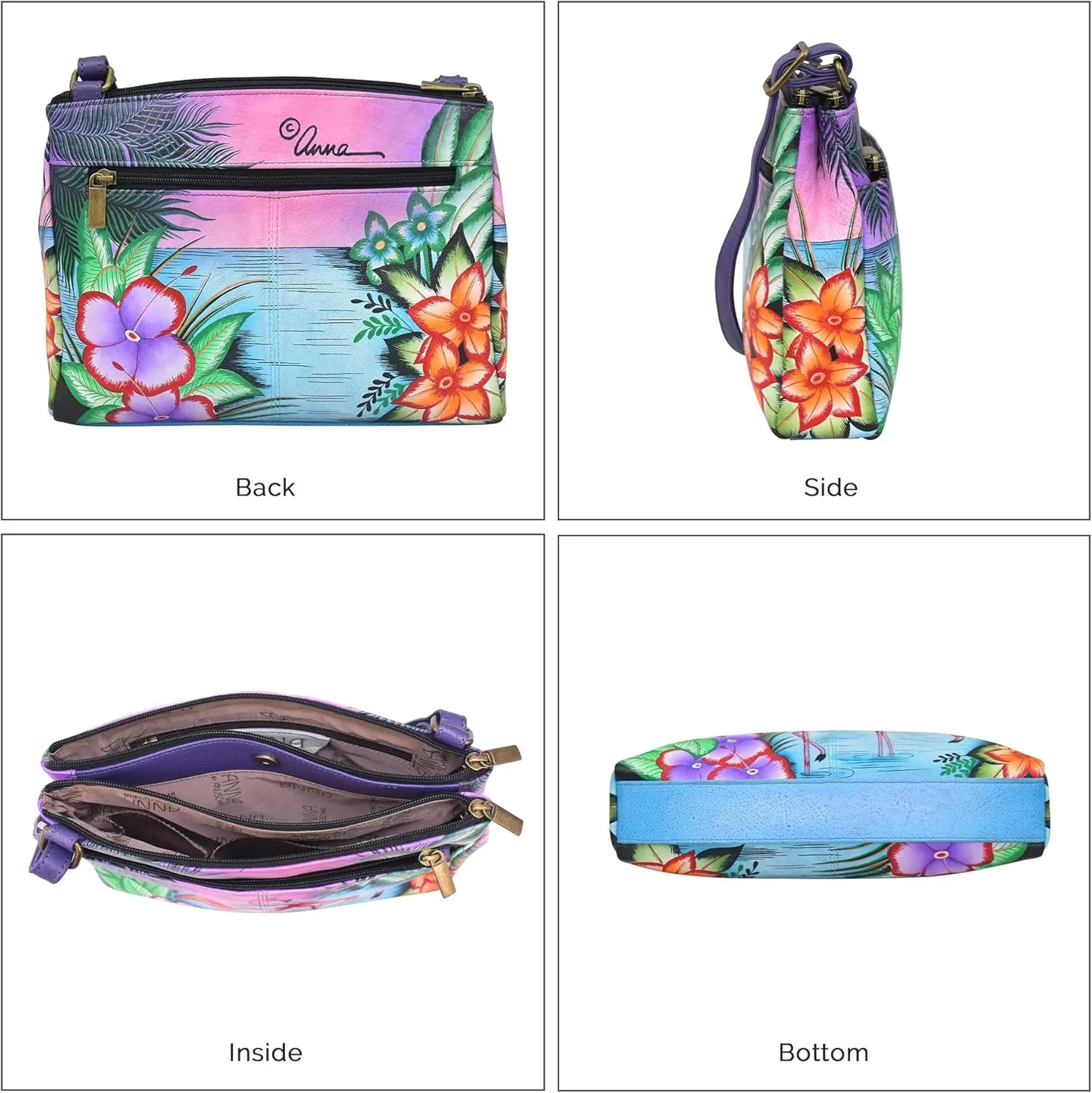 Anna by Anuschka Crossbody Organizer Bag-Leather