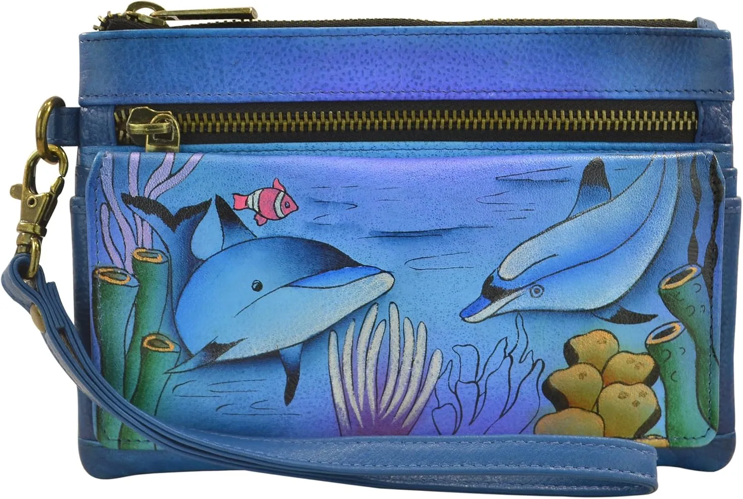 Anna by Anuschka Hand Painted Women’s Leather Wristlet Organizer Wallet