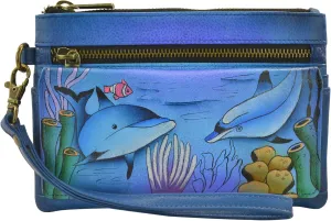 Anna by Anuschka Hand Painted Women’s Leather Wristlet Organizer Wallet