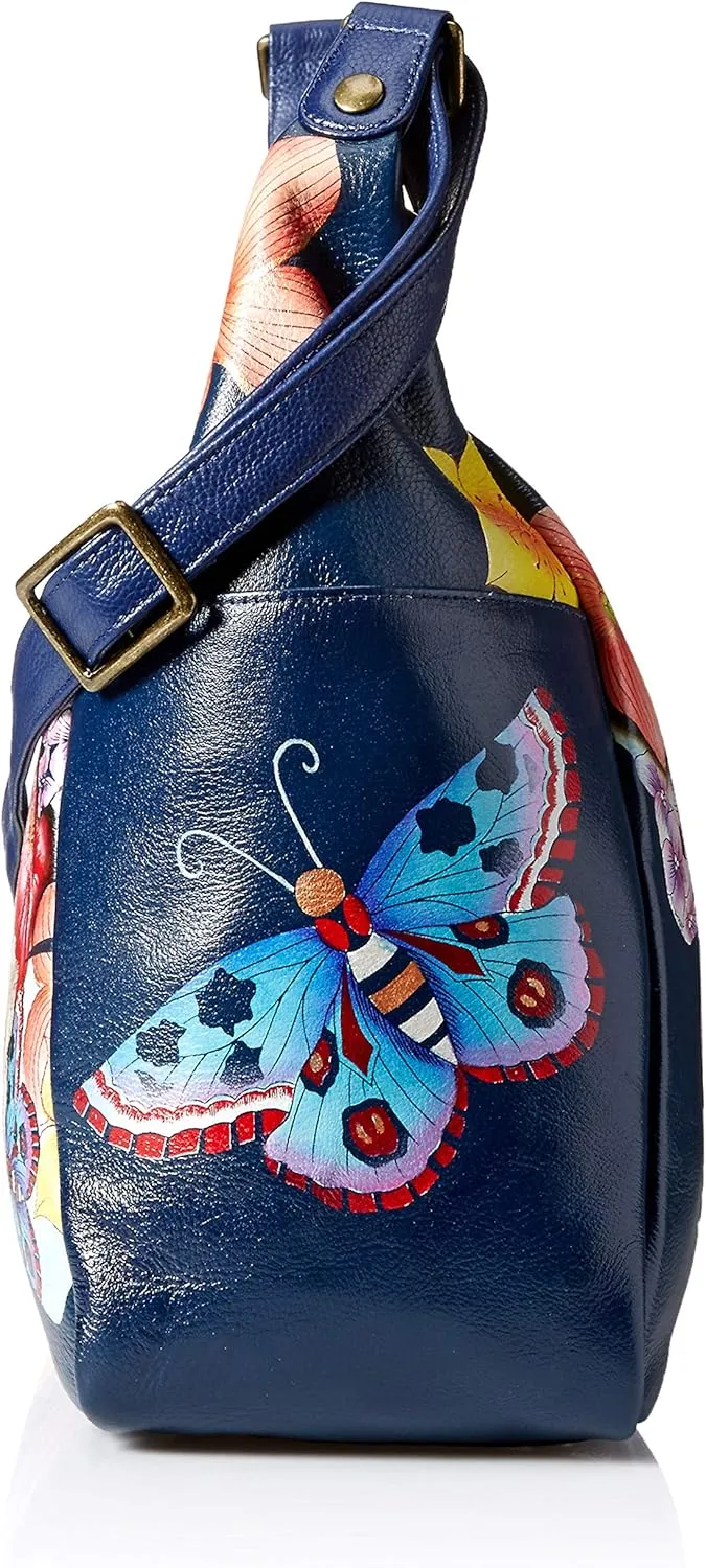 Anna By Anuschka Handpainted Large Multi Pocket Hobo