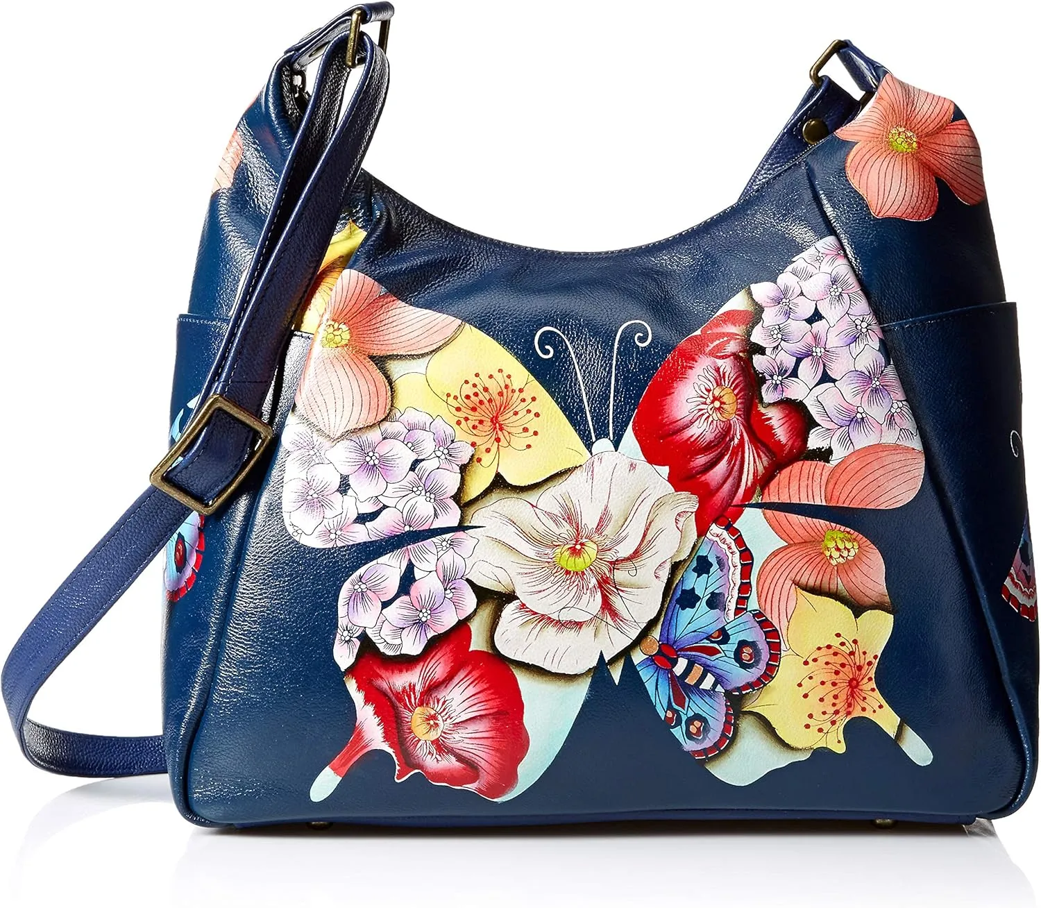Anna By Anuschka Handpainted Large Multi Pocket Hobo