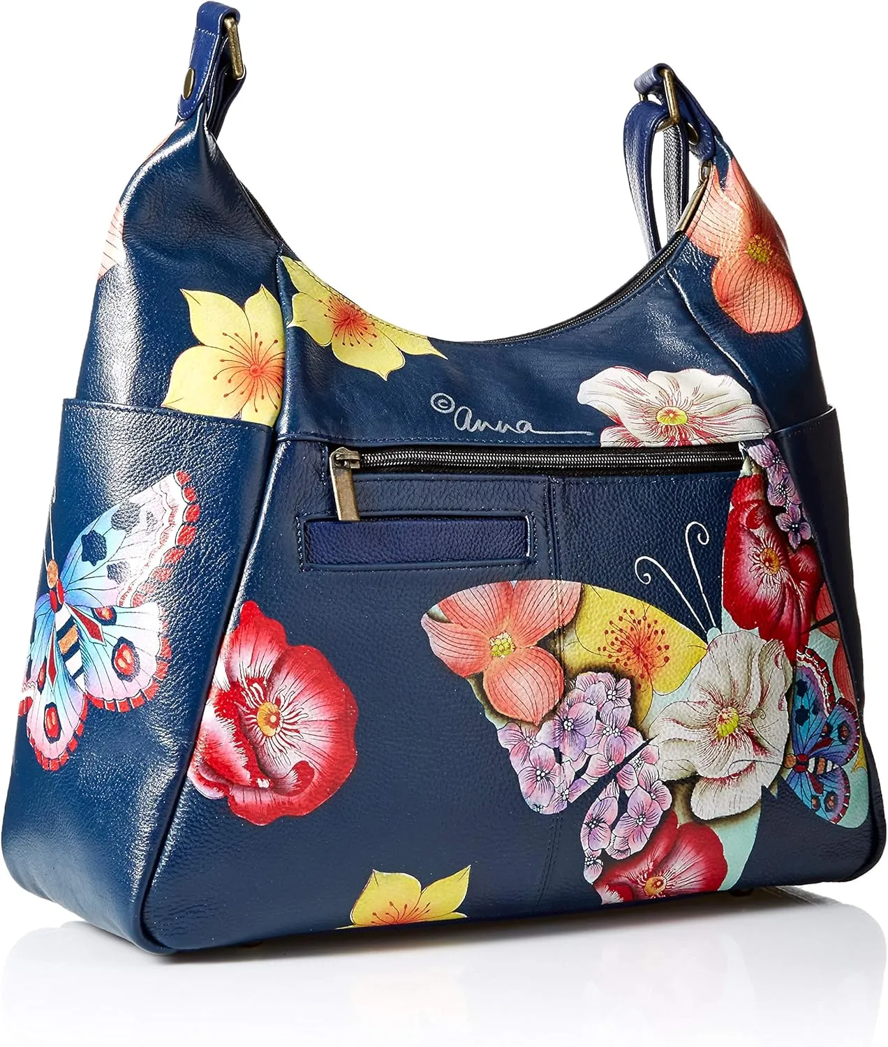 Anna By Anuschka Handpainted Large Multi Pocket Hobo