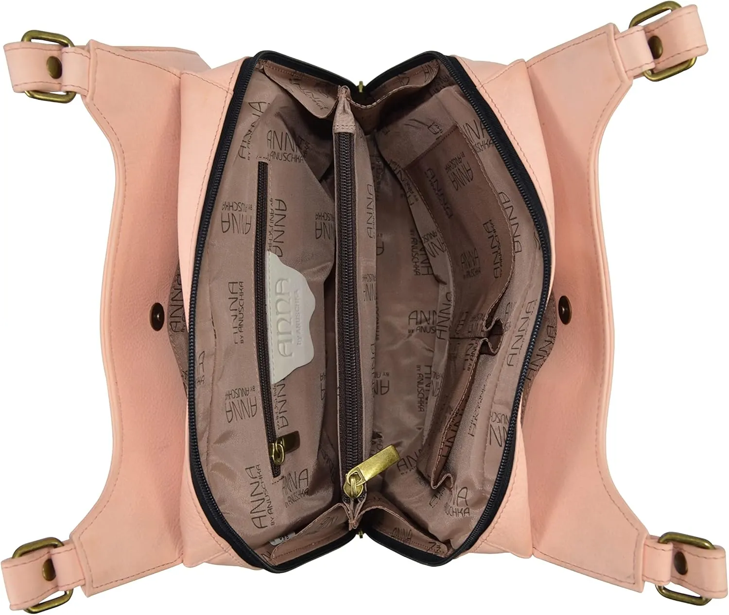 Anna by Anuschka Women Hand Painted Leather Triple Compartment Satchel