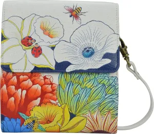 Anna by Anuschka Women’s Hand-Painted Genuine Leather Flap Organizer - Floral Melody