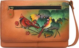 Anna by Anuschka Women’s Hand-Painted Genuine Leather Organizer Wallet On a String