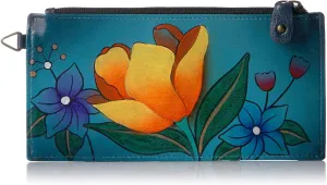 Anna by Anuschka Women's Hand Painted Genuine Leather Organizer Wallet