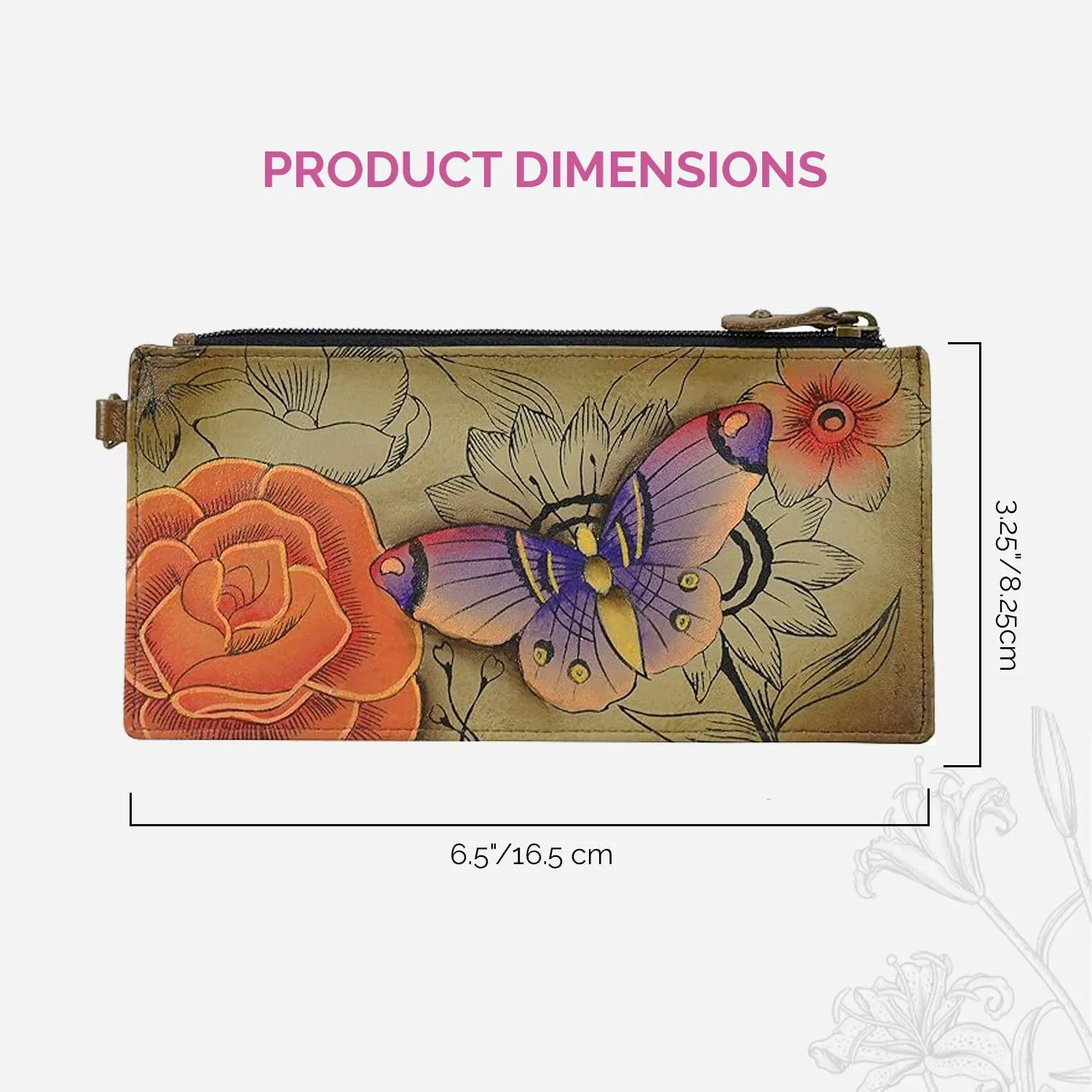 Anna by Anuschka Women's Hand Painted Genuine Leather Organizer Wallet