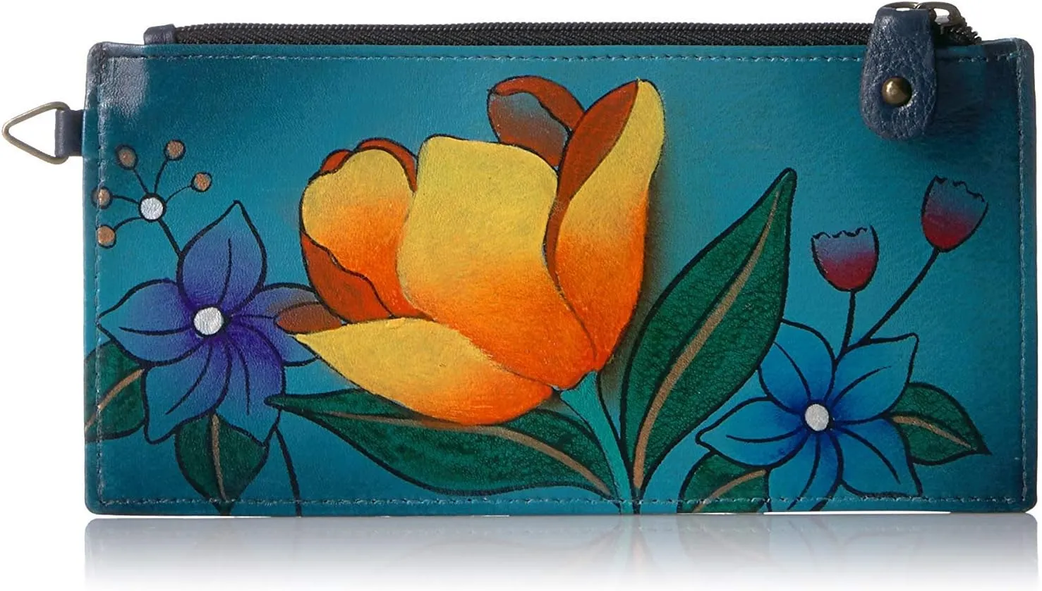 Anna by Anuschka Women's Hand Painted Genuine Leather Organizer Wallet