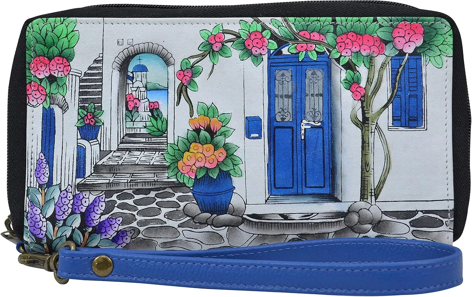 Anna by Anuschka Women's Hand-Painted Genuine Leather Wristlet Organizer