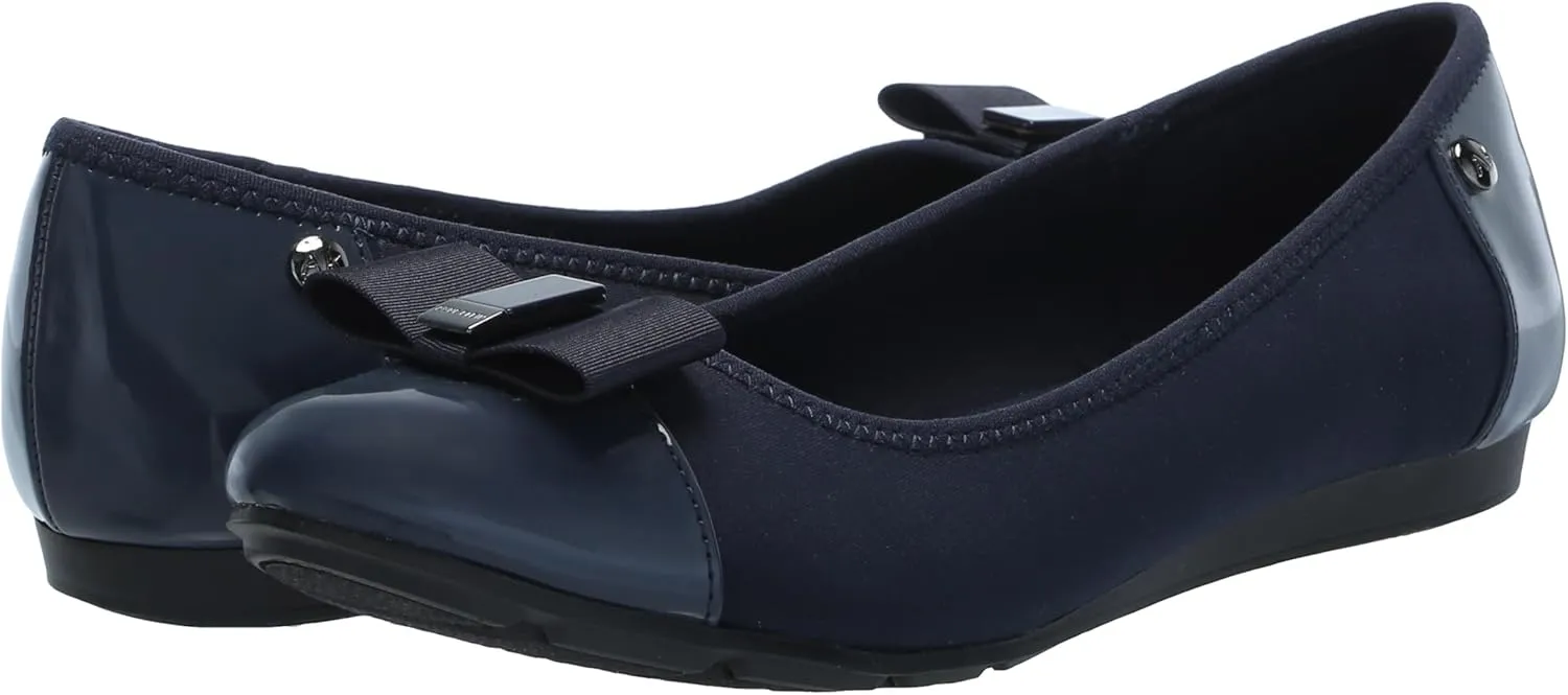 Anne Klein Sport Womens Alive Patent Slip On Ballet Flats