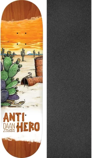 Anti Hero Skateboards Daan Van Der Linden Desertscapes Skateboard Deck - 8.38" x 32.25" with Black Magic Skateboard Griptape Black - Bundle of 2 Items