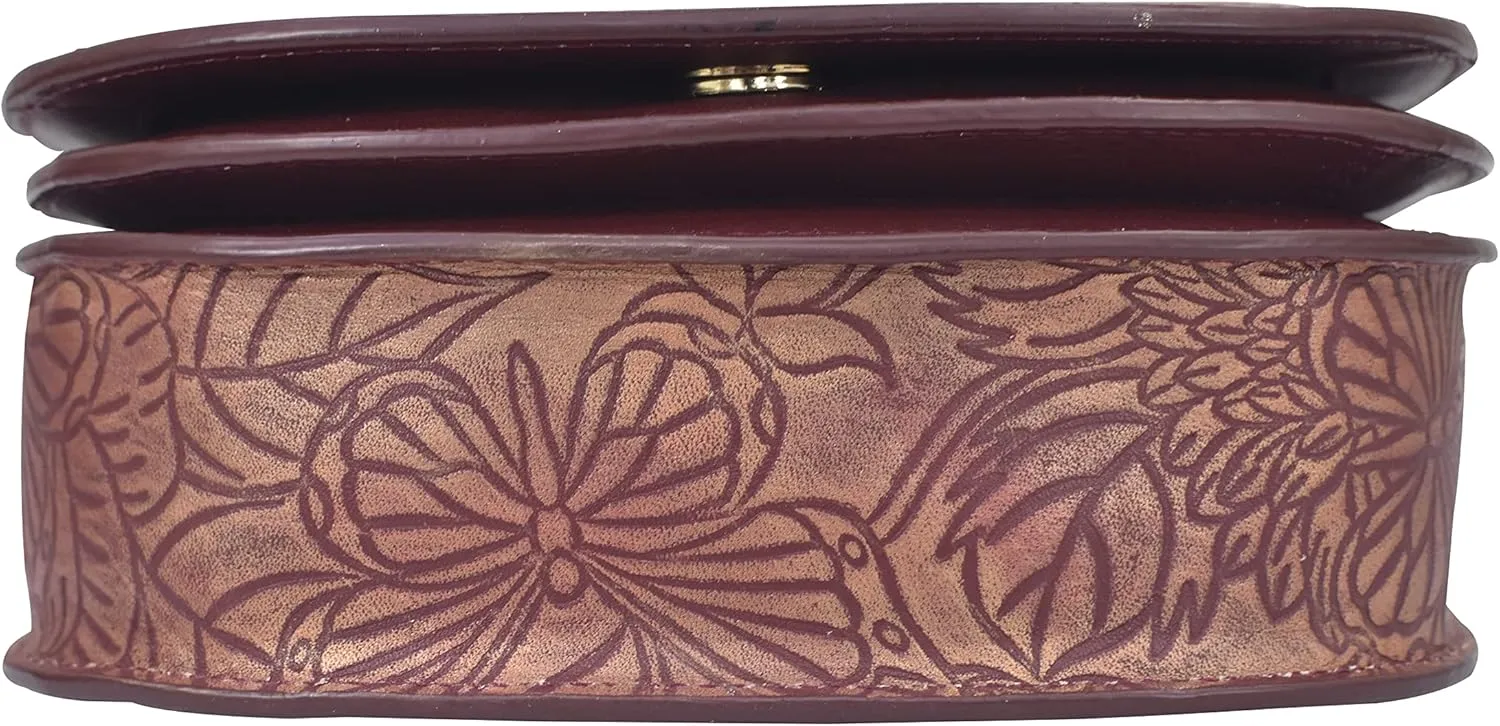 Anuschka Women's Original Head-Painted Leather Small Flap Crossbody