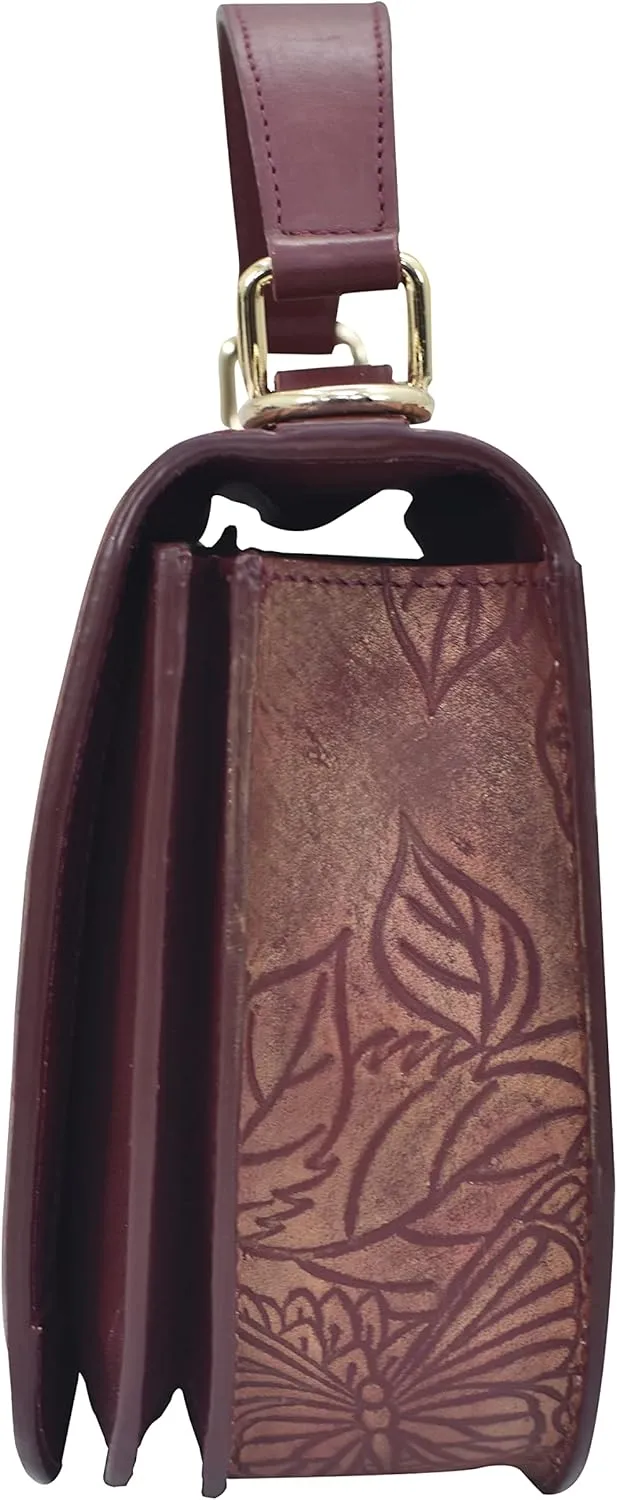 Anuschka Women's Original Head-Painted Leather Small Flap Crossbody