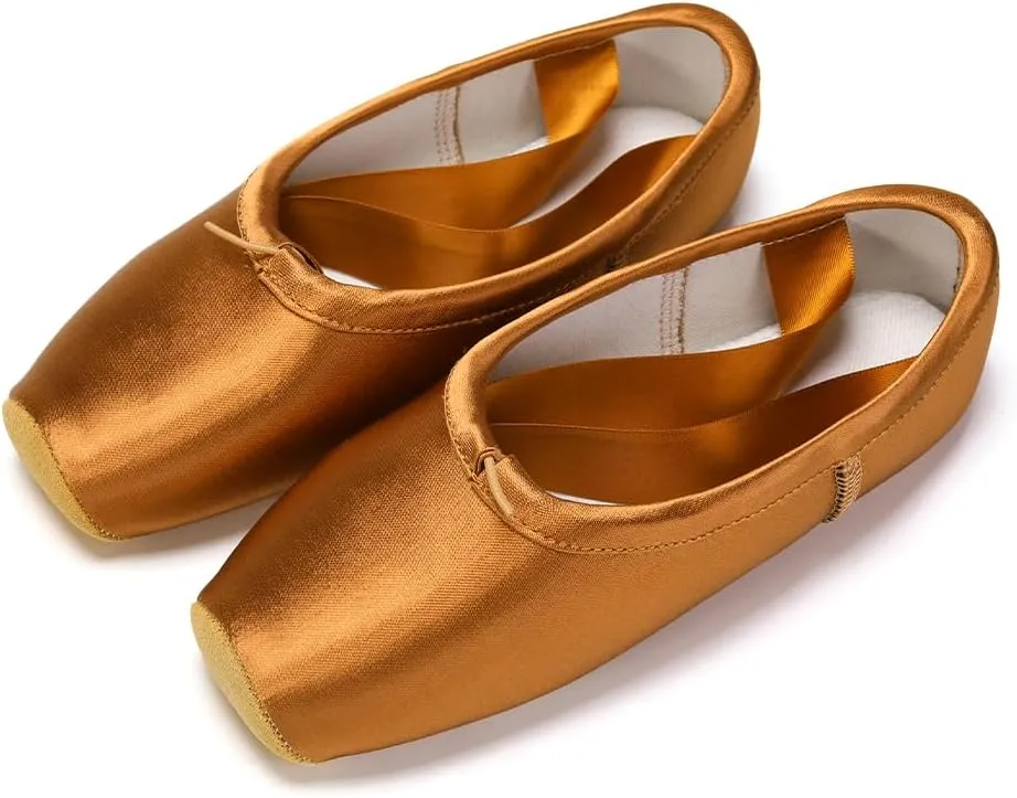AOQUNFS Girls Ballet Pointe Shoes Satin Professional Dance Shoes Sewn Ribbon for Women,NTL