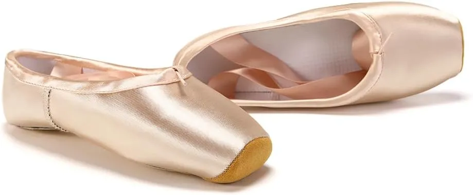 AOQUNFS Girls Ballet Pointe Shoes Satin Professional Dance Shoes Sewn Ribbon for Women,NTL