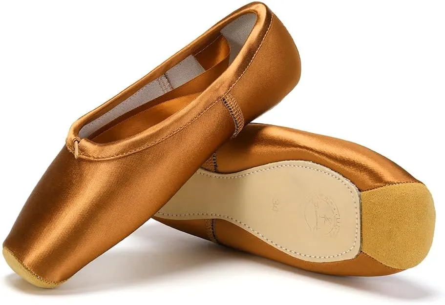 AOQUNFS Girls Ballet Pointe Shoes Satin Professional Dance Shoes Sewn Ribbon for Women,NTL